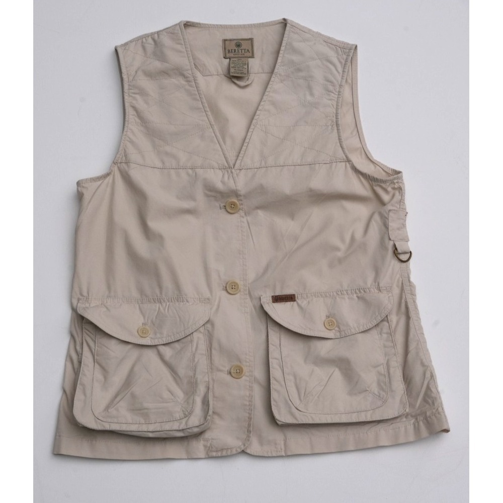 Beretta Women's Utility Shooting Vest L Beige W/ Recoil Gel Pad Pockets